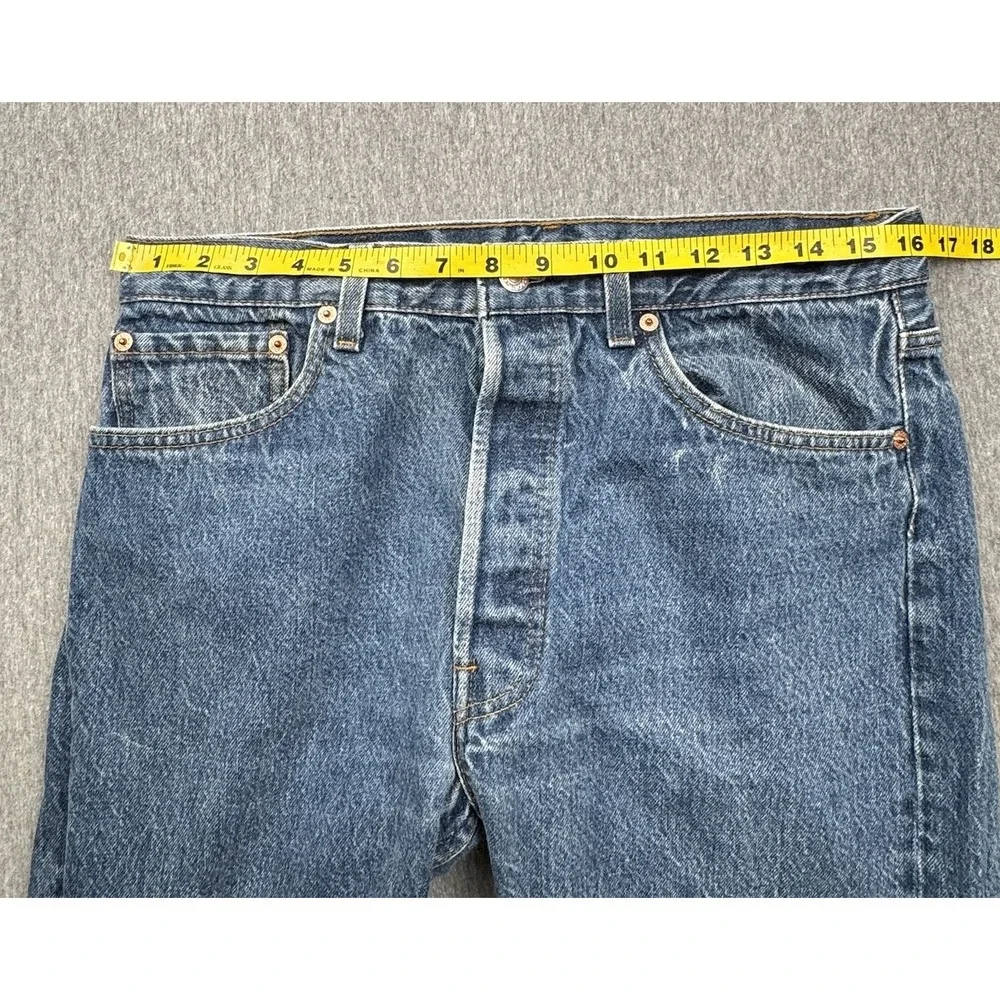 LEVIS 501 xx Made in USA Button Fly Denim Blue Jeans 34x30 90s Y2K Vtg Cotton